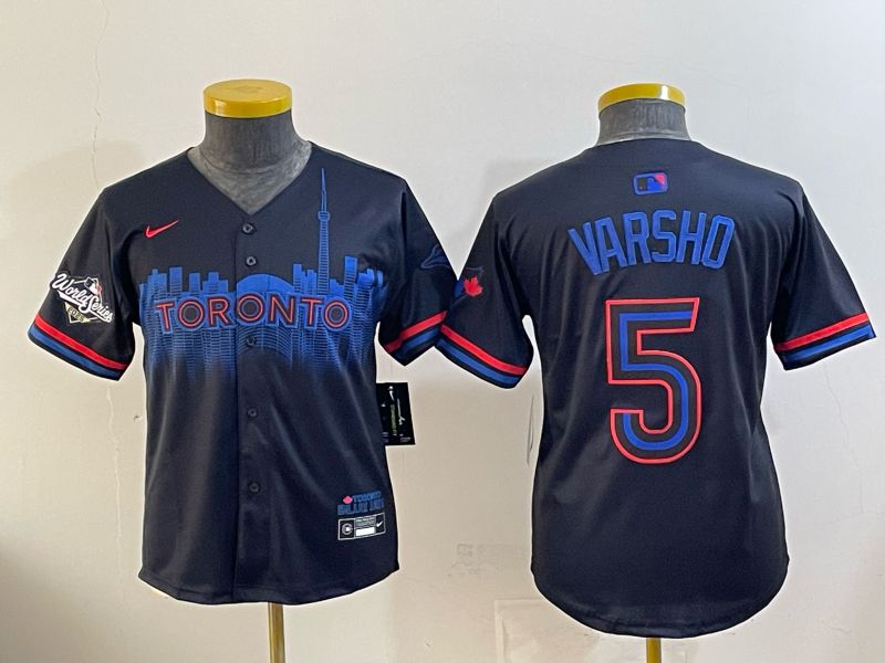 Youth 2025 Nike Toronto Blue Jays #5 Varsho Blue Game MLB Jersey 02->youth mlb jersey->Youth Jersey